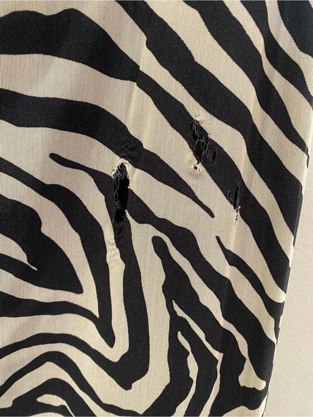 Vintage 90s Dolce & Gabbana Mare Black & Cream Zebra Print Mesh Slip Dress - Picture 7 of 7